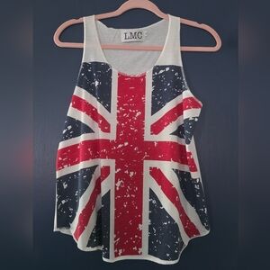 UK Flag (Union Jack) Red, White, and Blue Loose Fitting Tank Top